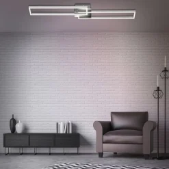 Frame LED-loftslampe, fjernbetjening, krom