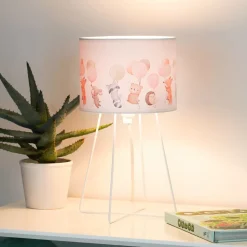 Freddy bordlampe, farverig, dyr, E14, højde 32,5 cm