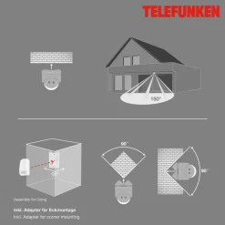 Funchal bevægelsessensor, maks. 1.000 W LED, hvid