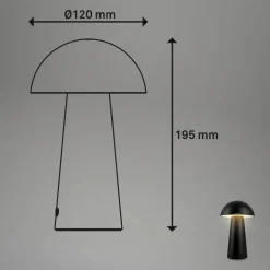 Fungo Mini LED-bordlampe, sort, touch, plast
