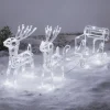 Funklende LED udendørs dekoration rensdyr med slæde