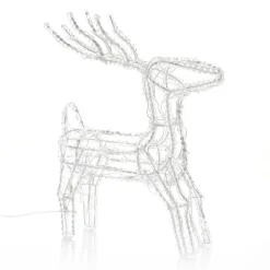 Funklende LED udendørs dekoration rensdyr med slæde