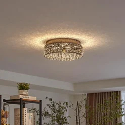 Funklende LED-loftlampe Felias, rund form