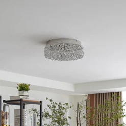 Funklende LED-loftlampe Felias, rund form