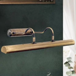 Gallerilampe Lariga, antik messing, 70 cm