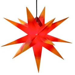 Ganesha stjerne, udendørs, gul-rød med 18 spidser