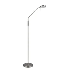 Genopladelig LED-gulvlampe Moreno, mat nikkel, CCT, dæmpbar