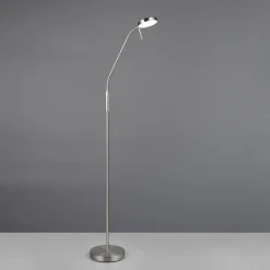 Genopladelig LED-gulvlampe Moreno, mat nikkel, CCT, dæmpbar