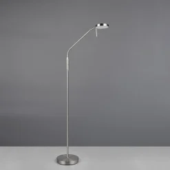Genopladelig LED-gulvlampe Moreno, mat nikkel, CCT, dæmpbar