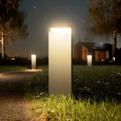 Genopladelig LED-solcellelampe Nusolar antracit, højde 50 cm