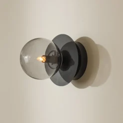Globen Lighting væglampe ART DECO, sort/grå Ø 16 cm IP44