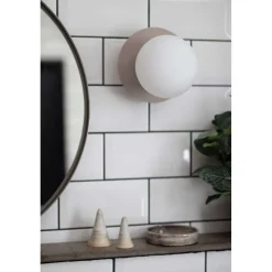 Globen Lighting væglampe ART DECO, beige/hvid Ø 16 cm IP44