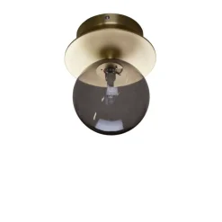 Globen Lighting væglampe ART DECO, messing/grå Ø 16 cm IP44