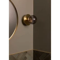 Globen Lighting væglampe ART DECO, messing/grå Ø 16 cm IP44