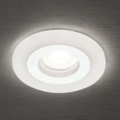 Glow indbygningsspot, hvid, metal, Ø 11 cm, GU10