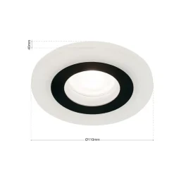 Glow indbygningsspot, sort, metal, Ø 11 cm, GU10