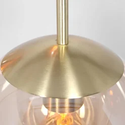 Glsabol glas-hængelampe, messing, 5 lyskilder