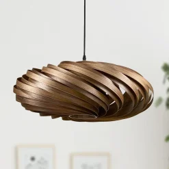 Gofurnit Veneria hængelampe, nøddetræ, Ø 60 cm