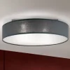 Grå loftlampe Ufo med lærredsskærm