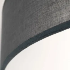 Grå loftlampe Ufo med lærredsskærm