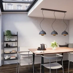 Gretja hængelampe, 3 lyskilder, sort guld