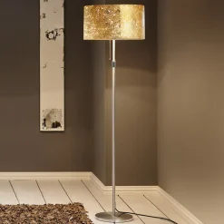 Gulvlampe Alea Loop med bladguld