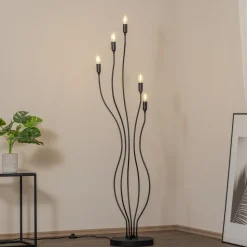 Gulvlampe Bonibon 13231 sort metal højde 155 cm 5 lyskilder