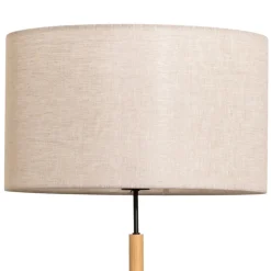 Gulvlampe Deva Nature, tekstil, træ