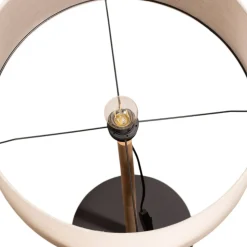 Gulvlampe Deva Nature, tekstil, træ