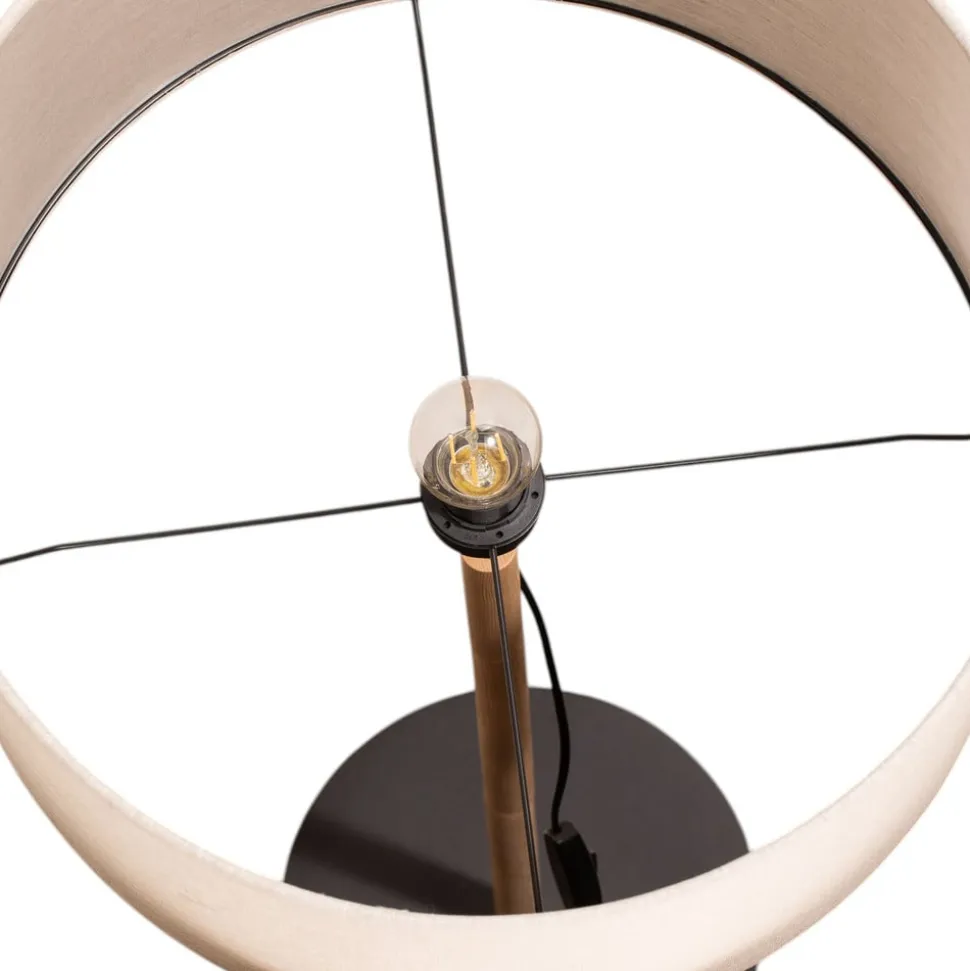 Gulvlampe Deva Nature, tekstil, træ