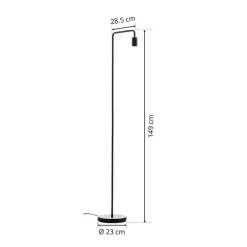 Gulvlampe Diallo uden skærm mat sort