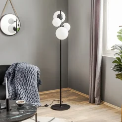 Gulvlampe Dione, 4 lyskilder, sort