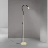 Gulvlampe Dotty, khaki, højde 145 cm, fleksibel arm, GU10