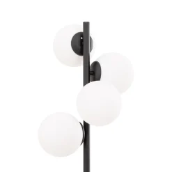 Gulvlampe Faze, sort, glas, højde 130 cm, 4 lyskilder, E27