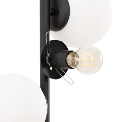 Gulvlampe Faze, sort, glas, højde 130 cm, 4 lyskilder, E27