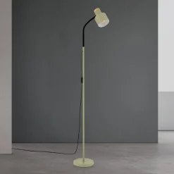 Gulvlampe Gili, stål, lysegrøn, højde 150 cm, E27