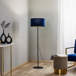 Gulvlampe Golden Roller mørkeblå/guld