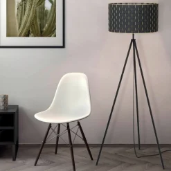 Gulvlampe Marasales i tekstil, tre ben