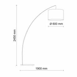Gulvlampe Moby Gray med tekstilskærm