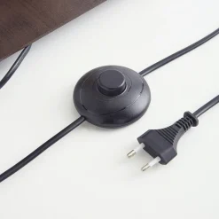 Gulvlampe Vera med stofskærm og sten-dekor