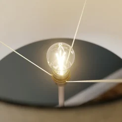 Gulvlampe Vera med stofskærm og sten-dekor