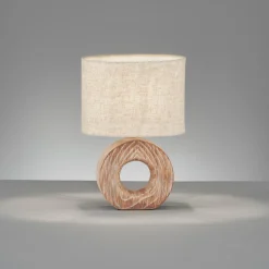 Hanke bordlampe, højde 31 cm, skærm sandfarvet