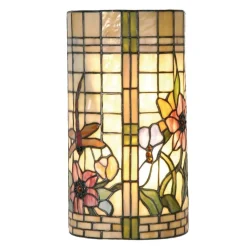 Hannah væglampe med blomster-look i Tiffany-stil