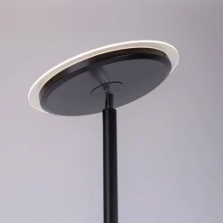 Hans LED-gulvlampe med læselampe, rund, sort