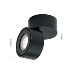 Harvey udendørs spotlampe, sort, Ø 10 cm, trykstøbt aluminium