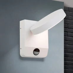 Hendryk LED-væglampe, udendørs med sensor, hvid