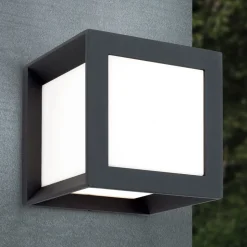 Henry udendørs væglampe, 16 x 16 x 16 cm, antracit