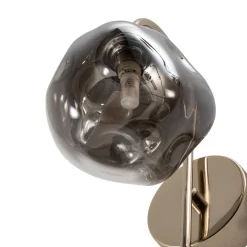 Herman væglampe, guldfarvet, højde 23 cm, glas, jern