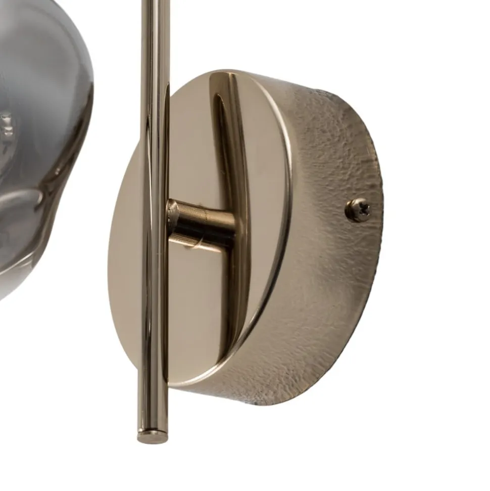 Herman væglampe, guldfarvet, højde 23 cm, glas, jern