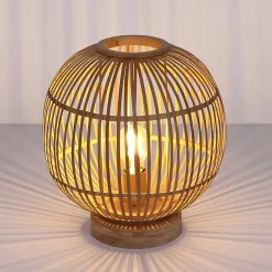 Hildegard bordlampe af bambus, Ø 30 cm